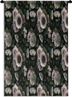 Produktbild von MuchoWow® Wandteppich Wandbehang Blumen - Anemone - Farben - Muster 120x180 cm Tapisserie Dekoration Wandtuch - Schlafzimmer - Dekorationen für das Haus