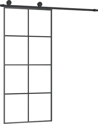 Produktbild von vidaXL Schiebetür mit Beschlag 90x205 cm ESG-Glas & Aluminium