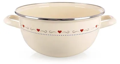 Produktbild von Emaillierte Schüssel mit Griffen creme TONCA 33 cm, 5 l