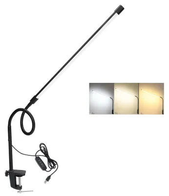 LED-Clip-Lampe, 12 W, 60 LEDs, dimmbar, 3 Farben, 4 Helligkeiten