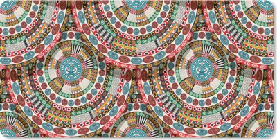 Produktbild von MuchoWow® Mauspad Mousepad Fliese - Azteke - Kreise - Muster 60x30 cm - Mousepads - Maus Mat - Pad - Mausunterlage - Nachhaltig