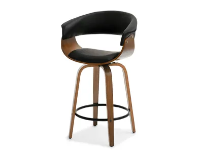 Image de Chaise de bar design MAITE - noyer / noir