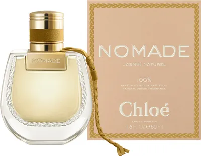A bottle of Chloe Nomade Eau de Parfum and its packaging.