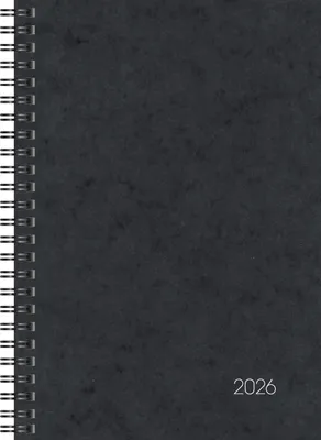 Produktbild von Buchkalender 796 A5 1 Woche/2 Seiten Karton-Einband schwarz 2026.