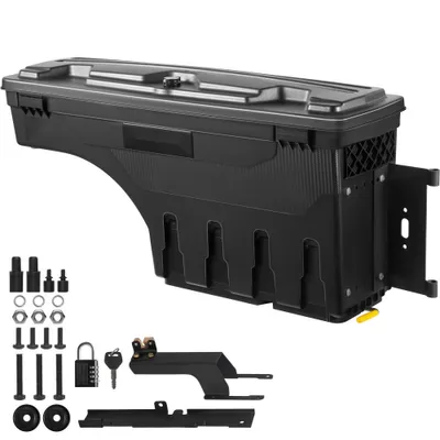 Produktbild von LKW-Ladeflächen-Aufbewahrungsbox, Abschließbarer Schwenkkoffer - 25 L Radkasten-Werkzeugkasten aus ABS-Kunststoff - Wasserdicht & Langlebig - Kompatibel mit Ford F-150 2015–2021 R