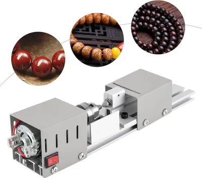 Produktbild von Mini Drehbank - Tischdrehmaschine für Metall und Holz - Perlenpoliermaschine - Schleifen - Fräsen - DIY Holzarbeiten