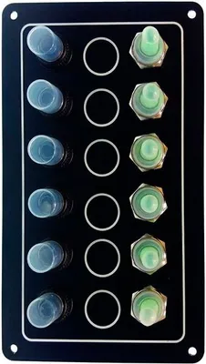 Produktbild von Goldenship Ip65 Wasserdichte Schalttafel Mit 6 Schaltern Schwarz 100 x 170 mm Schwarz 100 x 170 mm