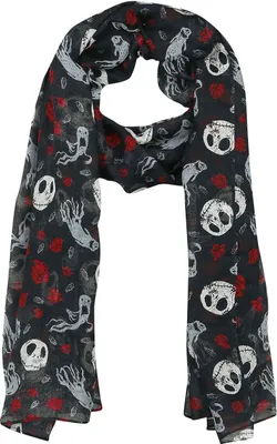 Produktbild von The Nightmare Before Christmas Tuch Uni Jack Skellington - Ghost & Roses multicolor Standard