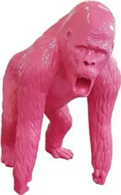 Zdjęcie produktu dla Abstrakcyjna Różowa Figura Goryla Rzeźba Dekoracja Ogrodu 130cm Statuetki