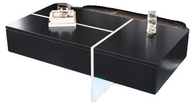 Image de Table basse, design élégant, grand espace de rangement, noir - aggloméré