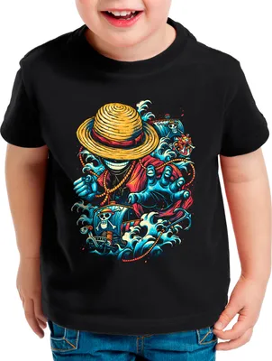 Produktbild von style3 Pirate in Action Kinder T-Shirt anime manga luffy cosplay