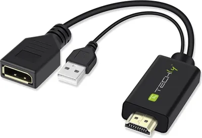 Image de Techly Adapter HDMI M auf DisplayPort F + USB-A M,4Kx2K 30Hz