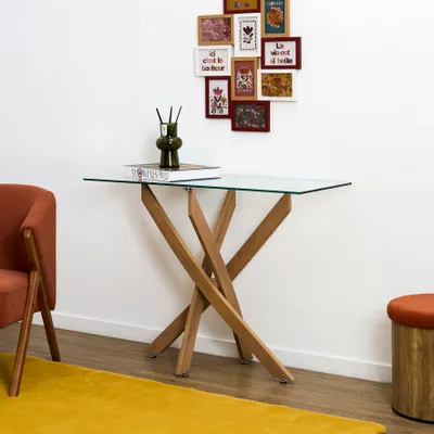 Image de Console - HOME DECO FACTORY - Heritage - En Verre - Marron