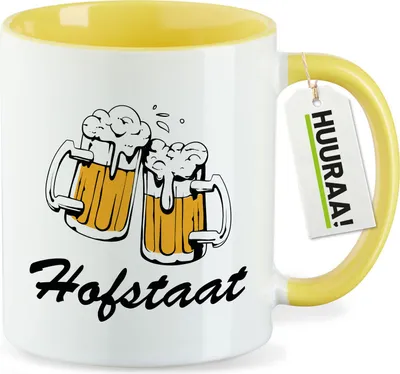 Produktbild von Huuraa Kaffeetasse Hofstaat Schützenfest 330ml Gelb Keramik Kaffeebecher Geschenkidee