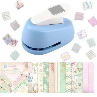 Immagine prodotto di Punzoni creativi con 24 fogli di carta per scrapbooking, ideali per lavori manuali