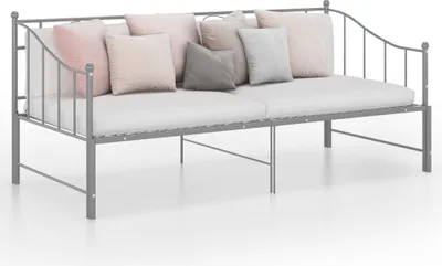 Produktbild von The Living Store Ausziehsofa Bettgestell Grau Metall 90x200 cm