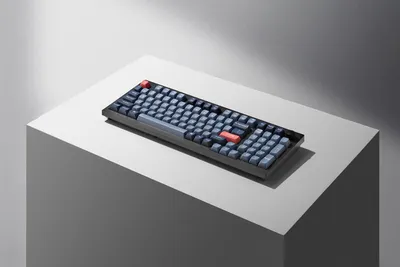 Zdjęcie produktu dla Keychron V5 Max, 96%, Przewodowy i Bezprzewodowy, RF Wireless + Bluetooth, Mechaniczna, RGB LED, Czarny, Szary