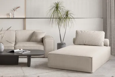 Produktbild von Chaiselongue Sezlong Liege CELES PREMIUM in Stoff Scala Hellbeige