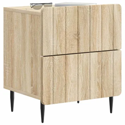 Image de vidaXL Table de chevet, lot de 2, chêne Sonoma, 43 x 34,5 x 49,5 cm, aggloméré