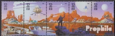 Produktbild von Briefmarken USA 1998 Mi 3044-3048 Fünferstreifen (kompl.Ausg.) postfrisch Eroberung des Weltraums