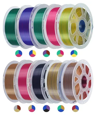 Seiden-PLA-Filament 1,75 mm, 10×1 kg, ±0,02 mm, 10 Spulen