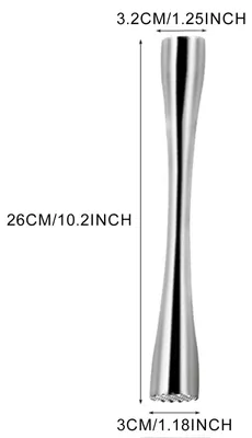 Imagen del producto de Estampador de cócteles de acero inoxidable, de 26 cm, ideal para hierbas como la menta y cítricos, herramienta para bartenders