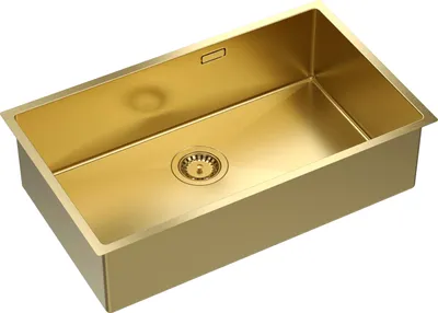 Produktbild von QUADRON Spülbecken 1-Becken Spüle | Größe: 74 x 44 x 20,5 cm | ANTHONY 80 | Küchenspüle Edelstahlspüle mit Siphon | Gold Pvd