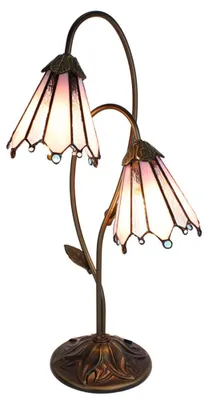 Immagine prodotto di Clayre & Eef Lampada da tavolo Tiffany 61 cm Marrone Rosa Poliresina