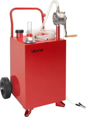 Produktbild von VEVOR 75 L Kraftstofftrolley, Benzin- & Dieseltank mit manueller Transferpumpe, Kraftstoffkanister mit 2 Rädern & 3 m Schlauch, Gasbehälter