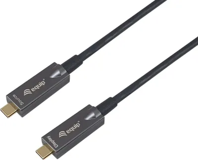 Produktbild von Equip USB-C Aktives optisches Kabel, M/M, 10m, PD 60W, 4K/60Hz, 10Gbps, Video+Data+PD