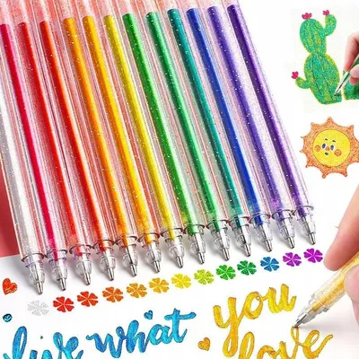 Produktbild von 36-teiliges Set mit Acrylmarkern, Filzstiften und Glitzermarkern