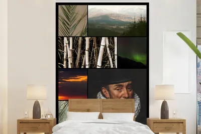 Produktbild von MuchoWow® Fototapete für Wohnzimmer oder Schlafzimmer Wandtapete Vinyl Motivtapete Collage - Malerei - Alte Meister - 225x350 cm - Schlafzimmer tapete
