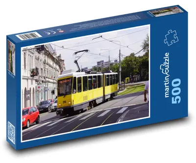 Obrázek produktu pro Puzzle 500 Žlutá tramvaj v rumunském městě - martinpuzzle