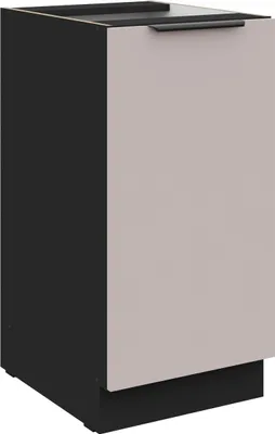 Produktbild von Küchen Unterschrank 40 cm Küche ARONA Kaschmir beige matt + Schwarz matt Küchenzeile Küchenblock Küche Einbauküche
