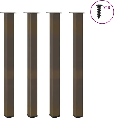 Zdjęcie produktu dla Nogi do stołu barowego 4 szt. Naturalna stal 110-112 cm Stal