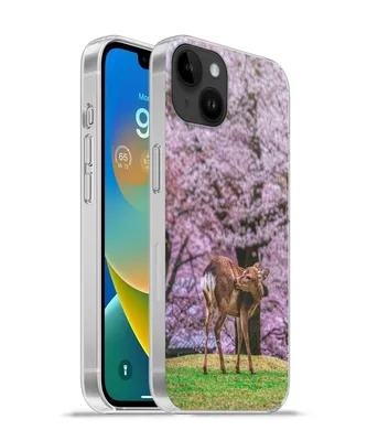 Produktbild von MuchoWow® Handyhülle Schutzhülle Hülle für Apple iPhone 14 Plus - Soft case Hirsch - Rosa - Blüte Silikon Softcase Handy Hülle - Abbildung