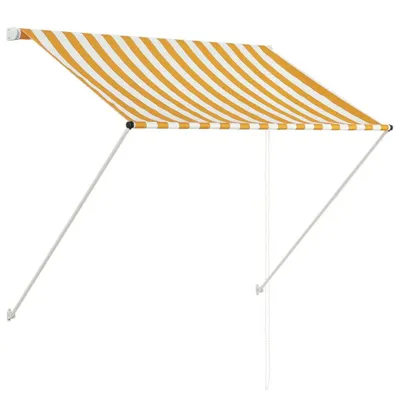 Image de vidaXL Store rétractable 150×150 cm jaune et blanc