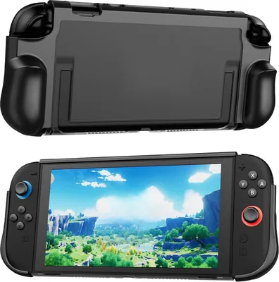 Image de Pour Nintendo Switch 2 Housse de protection antichoc TPU+PC (Noir)