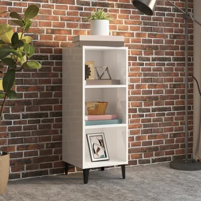 Produktbild von Design New Vitrinenschrank Sideboard Hochglanz-Weiß 34,5x32,5x90 cm Holzwerkstoff - Kommoden Möbel2025 CHY5519512 1parcel