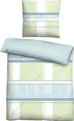 Produktbild von Traumhaft schlafen - Castell - Markenbettwäsche Cooling Bettwäsche 0270337 GEOMETRIE color: pistaziengrün, size: 1x 135x200 cm + 1x 80x80 cm