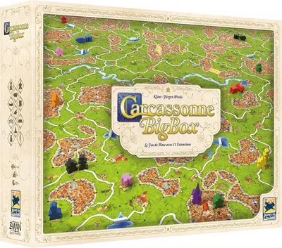 Obrázek produktu pro Asmodee - Velká krabička Carcassonne – Hans im Glück – Startovní sada – Základní hra a 11 rozšíření