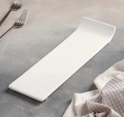 Image de Plat de service Wilmax 30,5 x 9,5 cm en porcelaine, blanc WL-992621/A