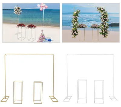 Produktbild von 2x2m Ballonbogenständer mit Blumenständern für Hochzeiten
