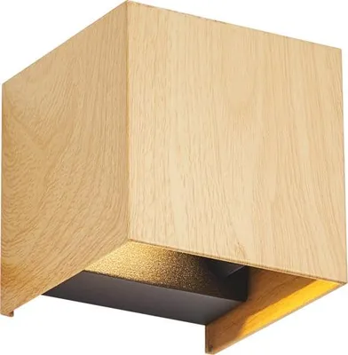 Produktbild von Skandinavische Außenwandleuchte Holzoptik inkl LED IP54 Edwin