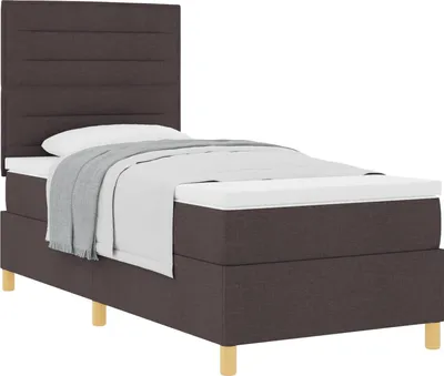 Obrázok produktu pre Posteľ s pružinovým rámom Tmavohnedá 100 x 200 cm látka