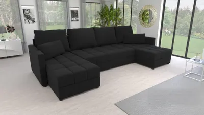 Obrázek produktu pro Rozkládací sedací souprava do U KLAVERA 2 - černá 1