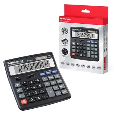 Produktbild von Erichkrause Dc-412 Taschenrechner Schwarz Schwarz One Size