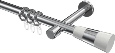 Produktbild von Interdeco Gardinenstange / Vorhangstange Chrom, Typ Prestige Tanara (Konus Bicolor), 20 mm Ø 1-läufig, 240 cm