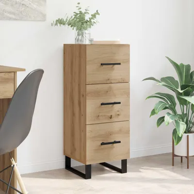 Image de vidaXL Sideboard Chêne Artisan 34,5 x 34 x 90 cm Matériau dérivé du bois