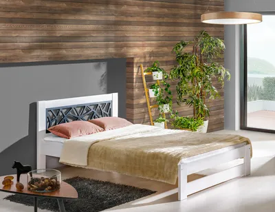 Produktbild von MINIO Holzbett 140 cm KOMA Weißes Kieferholz